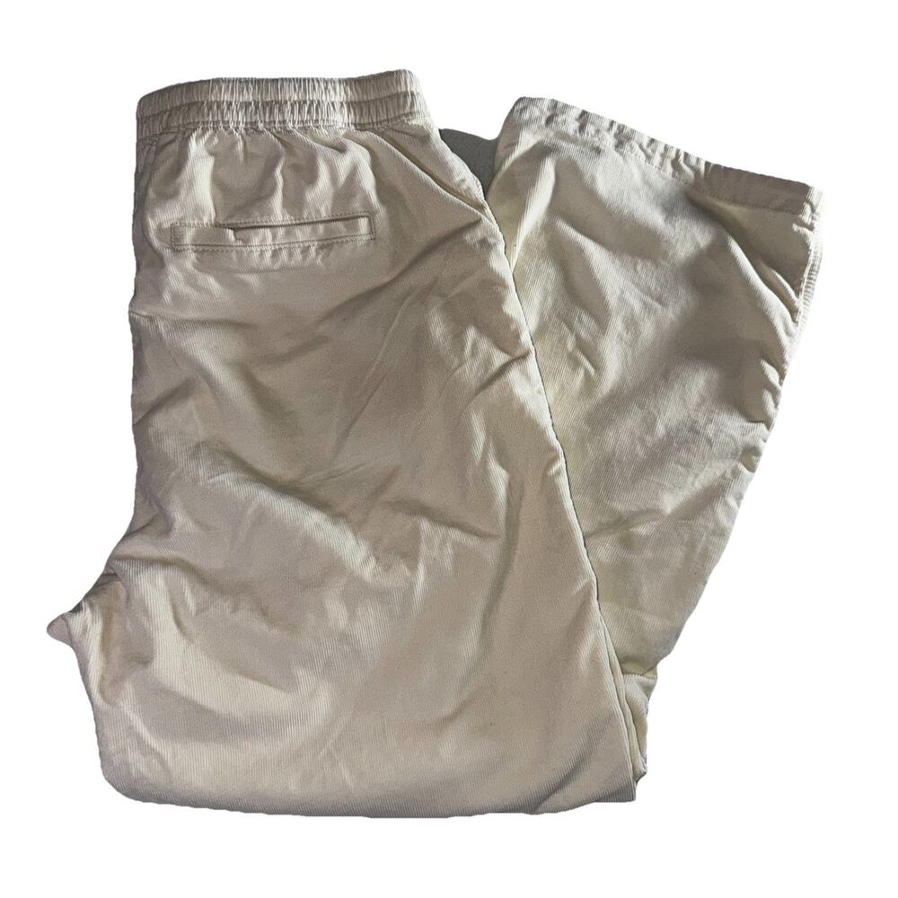 Hollister Pants Womens XL (37x30) Cream Cords Adjustable Rise Parachute Baggy